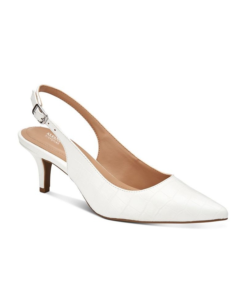 Women's Step 'N Flex Babbsy Pointed-Toe Slingback Pumps White $42.96 Shoes