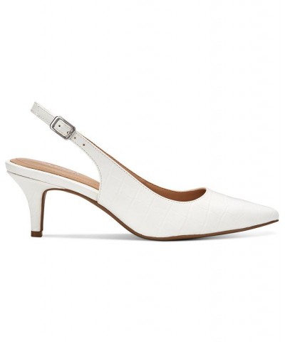 Women's Step 'N Flex Babbsy Pointed-Toe Slingback Pumps White $42.96 Shoes