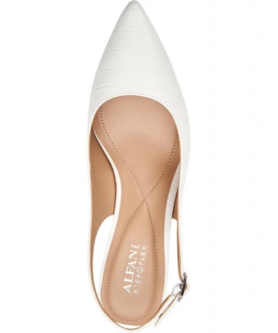 Women's Step 'N Flex Babbsy Pointed-Toe Slingback Pumps White $42.96 Shoes