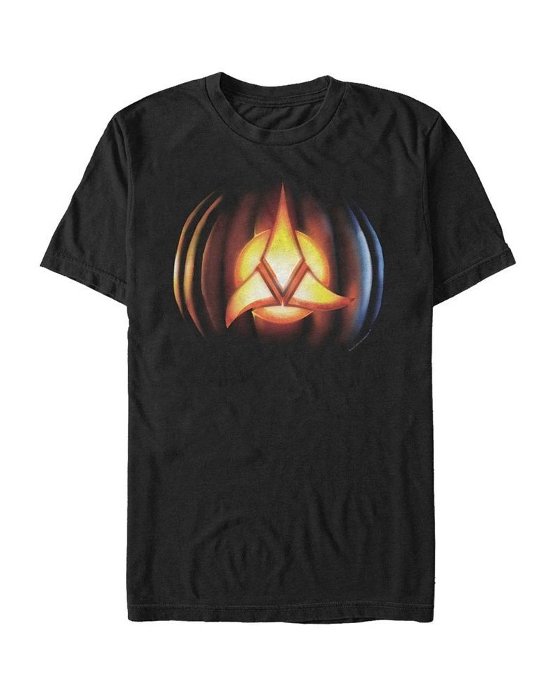 Star Trek Men's Klingon Logo Carved Pumpkin Short Sleeve T-Shirt Black $18.89 T-Shirts