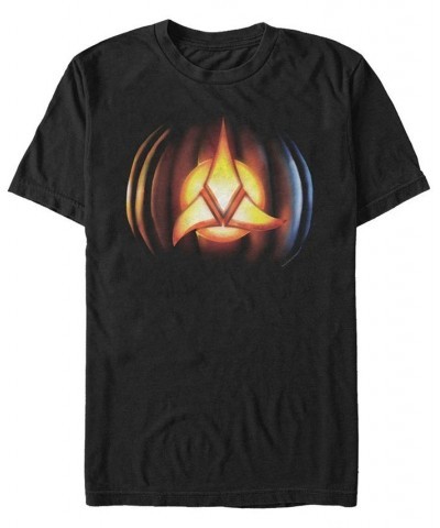 Star Trek Men's Klingon Logo Carved Pumpkin Short Sleeve T-Shirt Black $18.89 T-Shirts