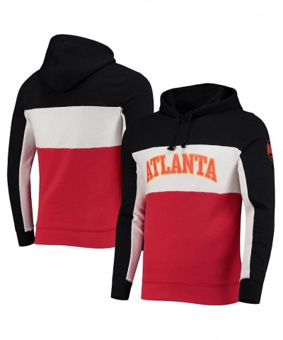 Men's Black, White Atlanta Hawks Wordmark Colorblock Fleece Pullover Hoodie $32.80 Sweatshirt