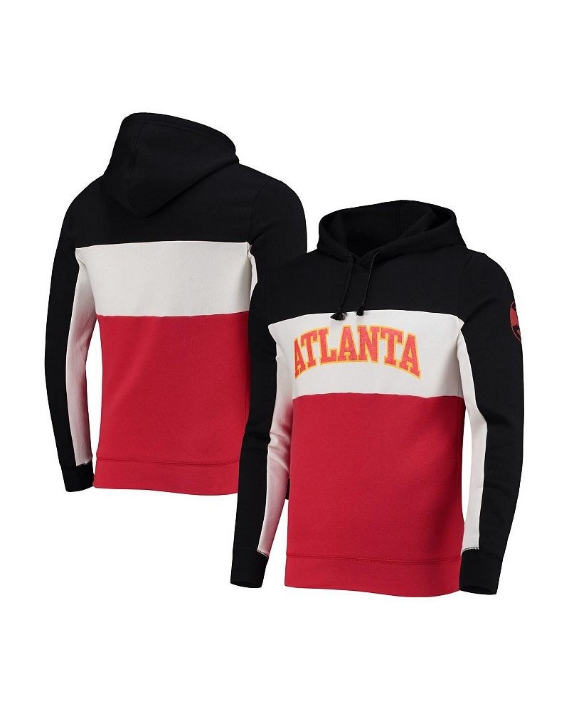 Men's Black, White Atlanta Hawks Wordmark Colorblock Fleece Pullover Hoodie $32.80 Sweatshirt