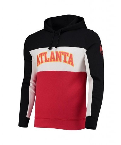 Men's Black, White Atlanta Hawks Wordmark Colorblock Fleece Pullover Hoodie $32.80 Sweatshirt