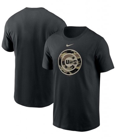 Men's Black Chicago Cubs Team Camo Logo T-shirt $22.50 T-Shirts