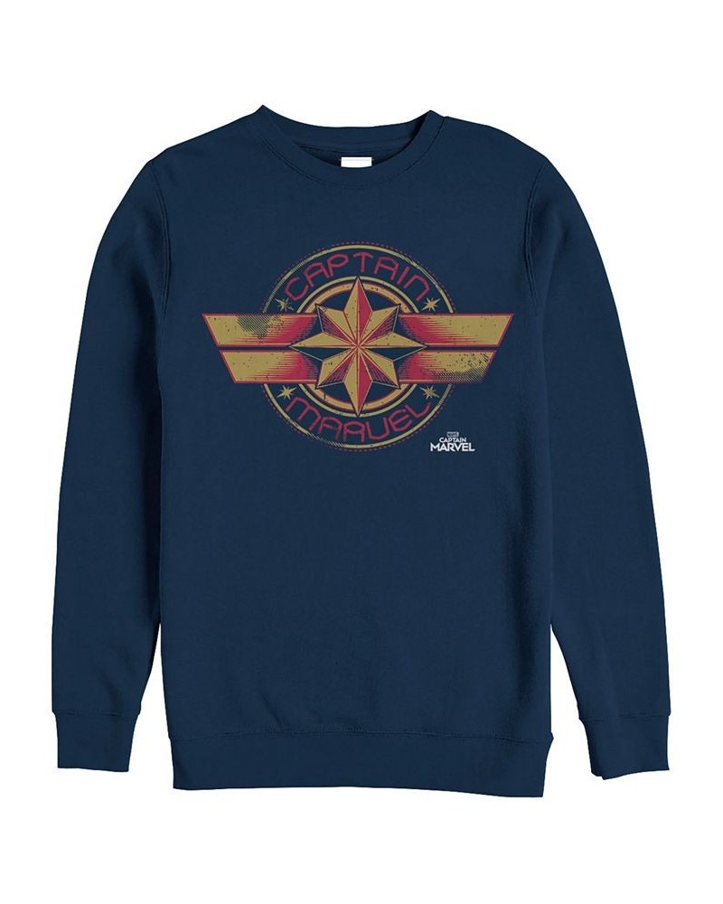 Marvel Men's Captain Marvel Chest Logo, Crewneck Fleece Blue $32.44 Sweatshirt