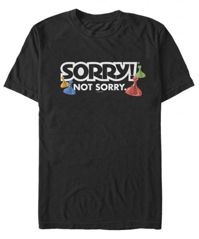 Men's Sorry Not Sorry Short Sleeve Crew T-shirt Black $19.59 T-Shirts