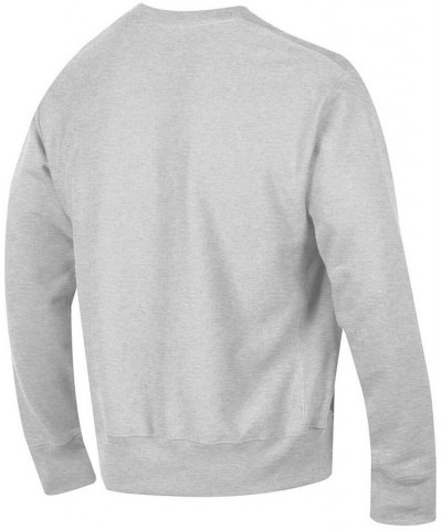 Men's Gray Michigan Wolverines Arch Over Logo Reverse Weave Pullover Sweatshirt $46.74 Sweatshirt