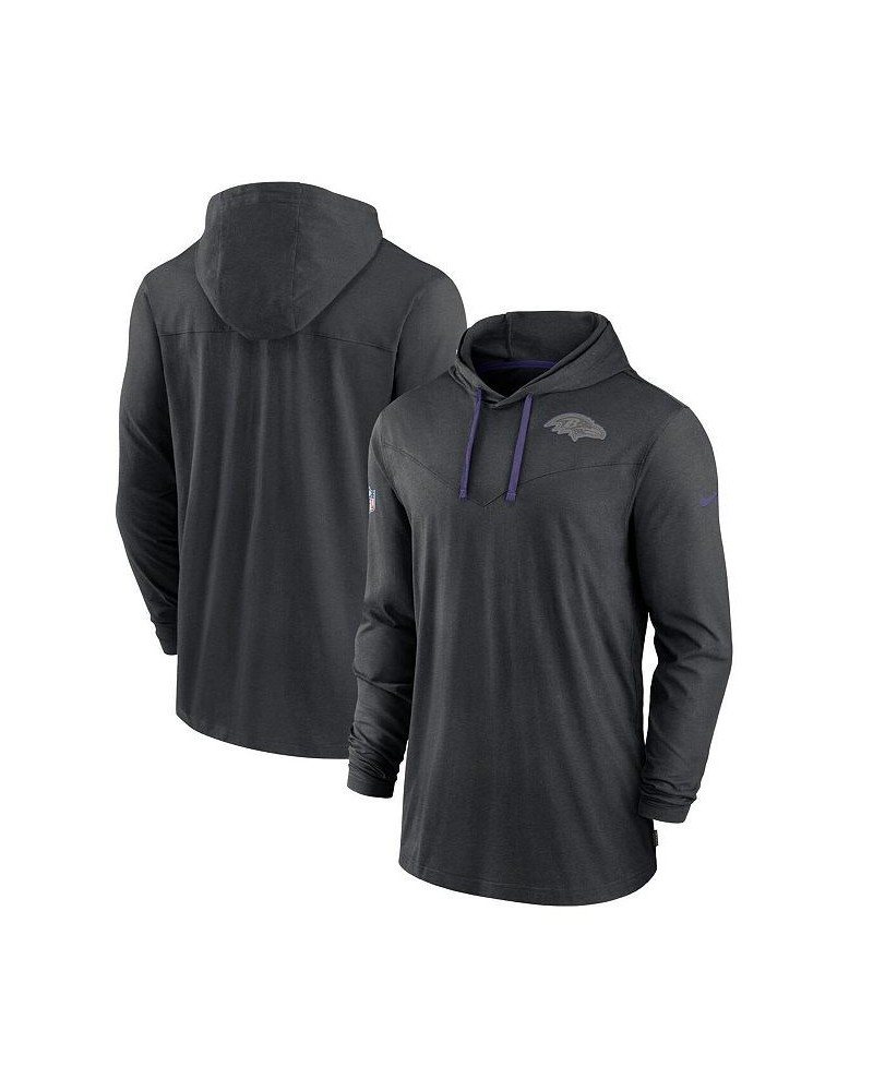 Men's Black Baltimore Ravens Sideline Pop Performance Pullover Long Sleeve Hoodie T-shirt $36.80 T-Shirts