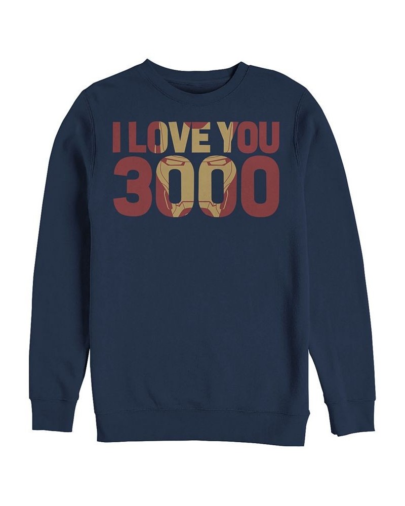 Marvel Men's Avengers Endgame I Love You 3000 Iron Man, Crewneck Fleece Blue $32.99 Sweatshirt