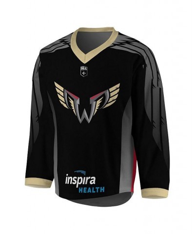 Men's Black, Gray Philadelphia Wings Replica Jersey $53.75 Jersey