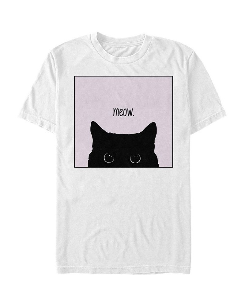 Men's Peeking Cat Short Sleeve Crew T-shirt White $14.00 T-Shirts