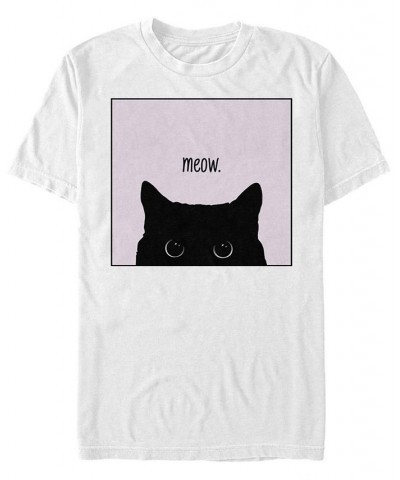 Men's Peeking Cat Short Sleeve Crew T-shirt White $14.00 T-Shirts