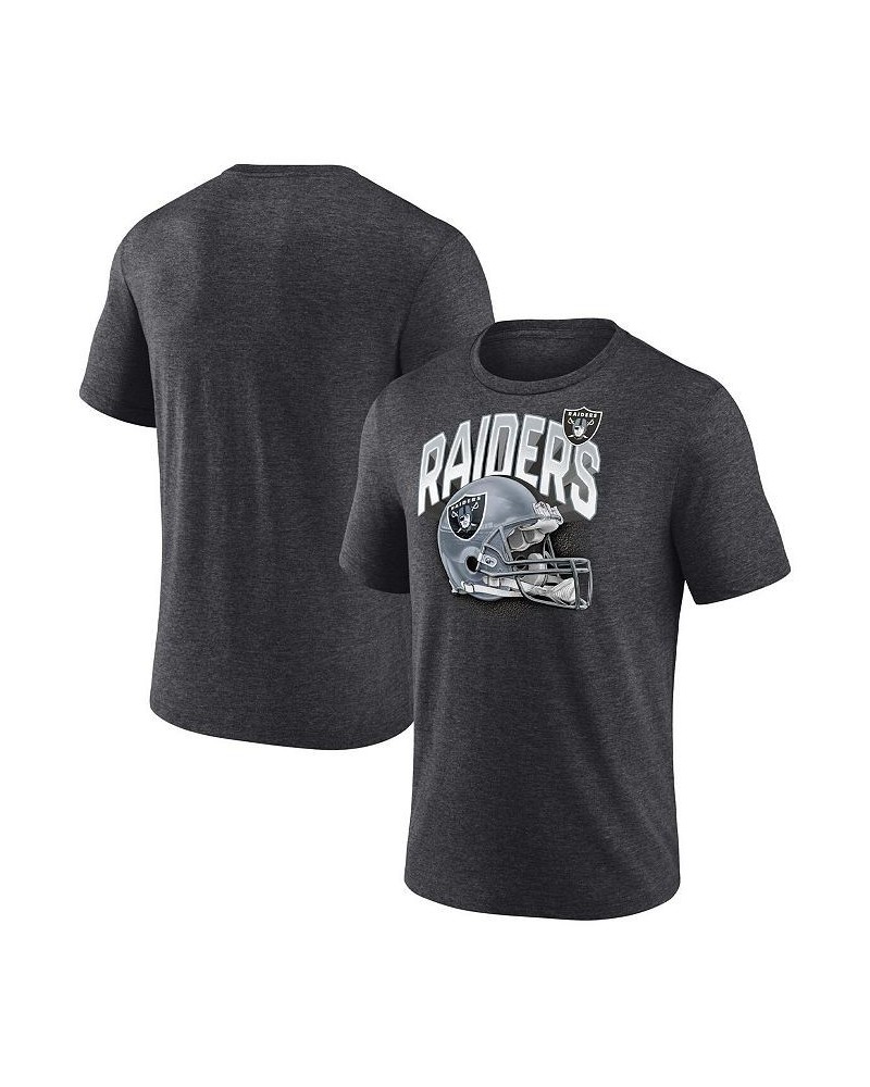 Men's Branded Heathered Charcoal Las Vegas Raiders End Around Tri-Blend T-shirt $18.00 T-Shirts