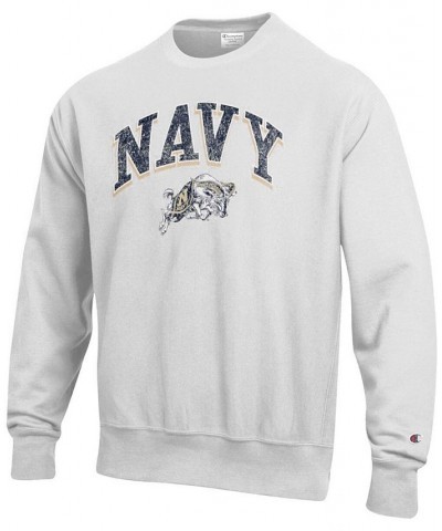 Men's Gray Navy Midshipmen Arch Over Logo Reverse Weave Pullover Sweatshirt $34.00 Sweatshirt