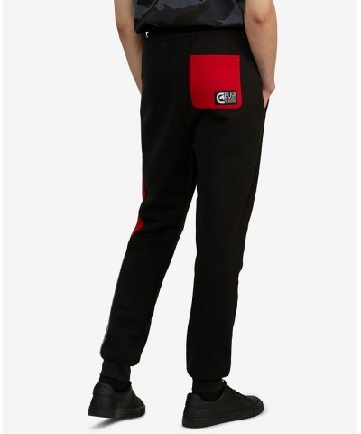 Men's Color Block Party Fleece Joggers Black $29.92 Pants