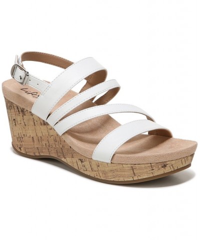 Discover Strappy Wedge Sandals White $45.05 Shoes