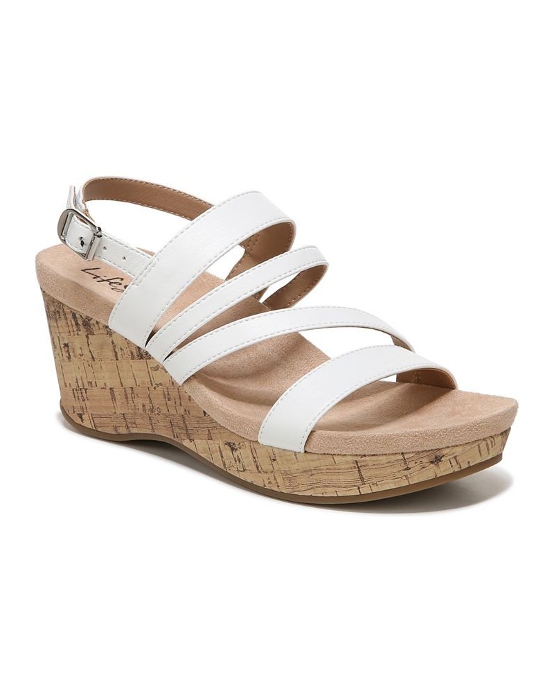 Discover Strappy Wedge Sandals White $45.05 Shoes