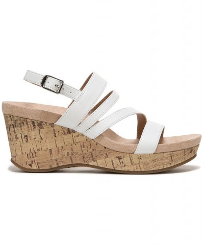 Discover Strappy Wedge Sandals White $45.05 Shoes