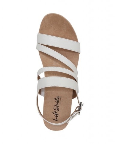 Discover Strappy Wedge Sandals White $45.05 Shoes