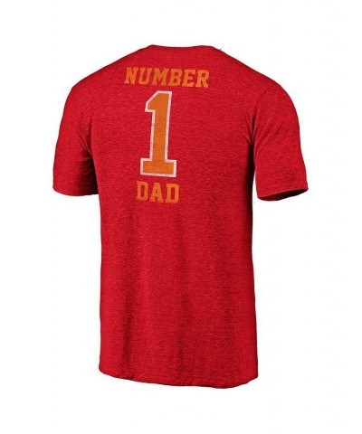 Men's Heather Red Tampa Bay Buccaneers Historic Logo Greatest Dad Tri-Blend T-shirt $15.17 T-Shirts