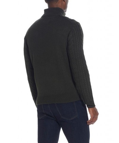 Men's Cable-Knit Quarter Zip Sweater Green $11.59 Sweaters