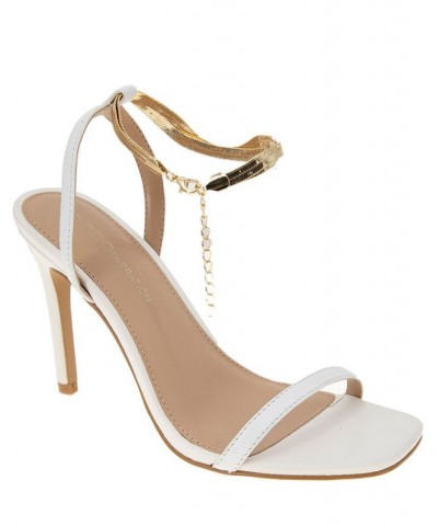 Women's Ignot Ankle Chain Sandal White $42.57 Shoes