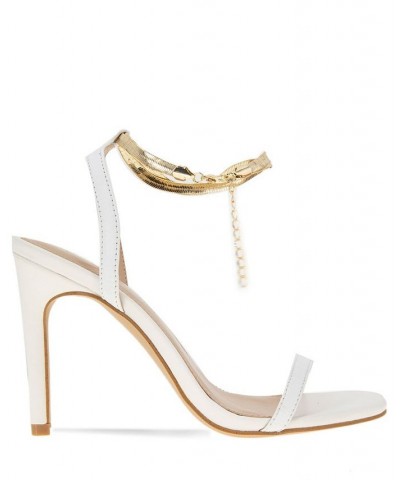 Women's Ignot Ankle Chain Sandal White $42.57 Shoes