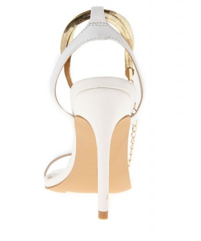 Women's Ignot Ankle Chain Sandal White $42.57 Shoes