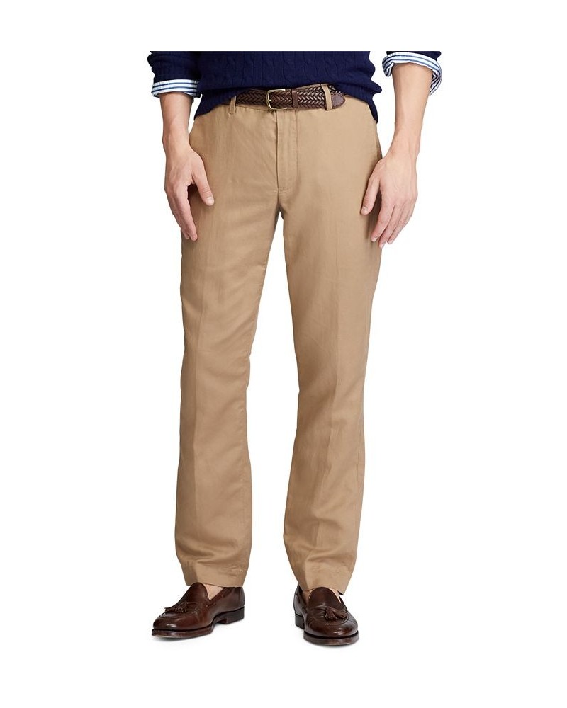 Men's Big & Tall Straight Fit Linen-Blend Pants Tan/Beige $44.55 Pants