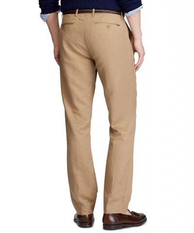 Men's Big & Tall Straight Fit Linen-Blend Pants Tan/Beige $44.55 Pants