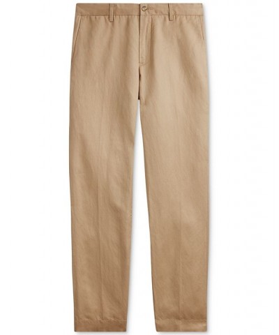 Men's Big & Tall Straight Fit Linen-Blend Pants Tan/Beige $44.55 Pants