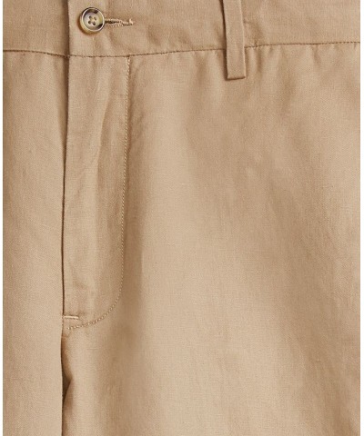 Men's Big & Tall Straight Fit Linen-Blend Pants Tan/Beige $44.55 Pants