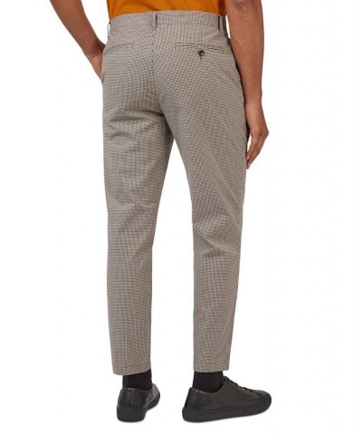 Men's Mini-Check Slim Taper Pants Brown $49.98 Pants