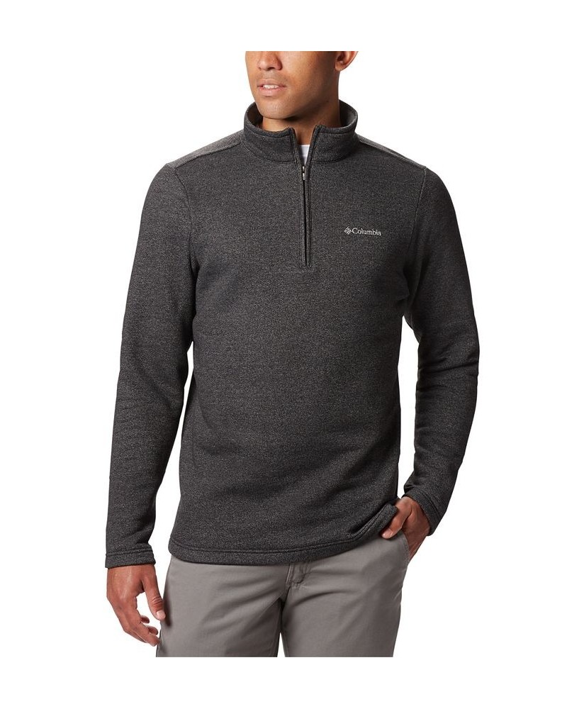 Men's Great Hart Mountain III Half Zip Sweatshirt Black $45.05 Sweatshirt