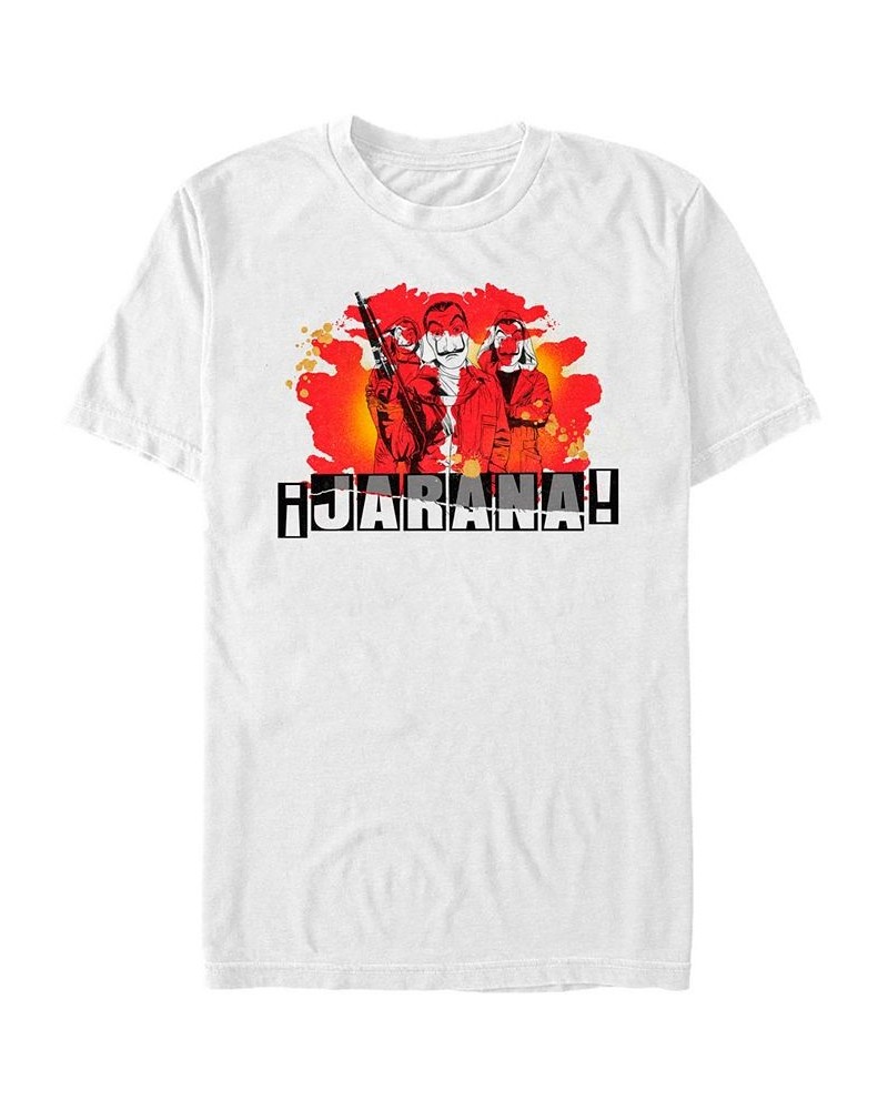 Men's La Casa De Papel Jarana Short Sleeve T-Shirt White $19.59 T-Shirts