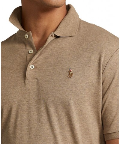 Men's Classic-Fit Soft Cotton Polo Shirt Brown $28.04 Polo Shirts