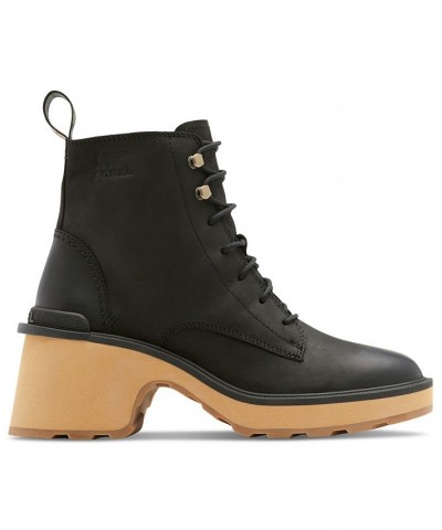 Women's Hi-Line Lace-Up Lug Combat Boots Brown $41.77 Shoes