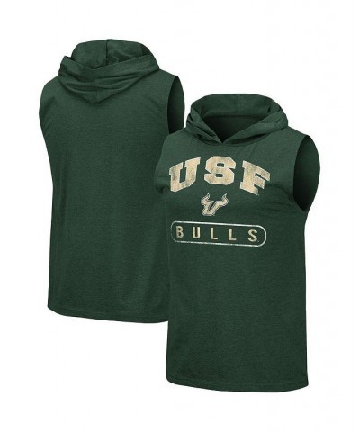 Men's Heathered Green South Florida Bulls Varsity Hoodie Tank Top $18.80 T-Shirts