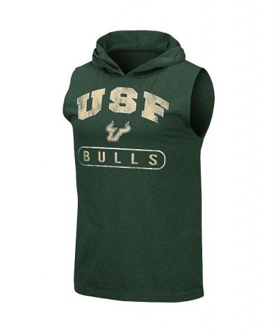 Men's Heathered Green South Florida Bulls Varsity Hoodie Tank Top $18.80 T-Shirts