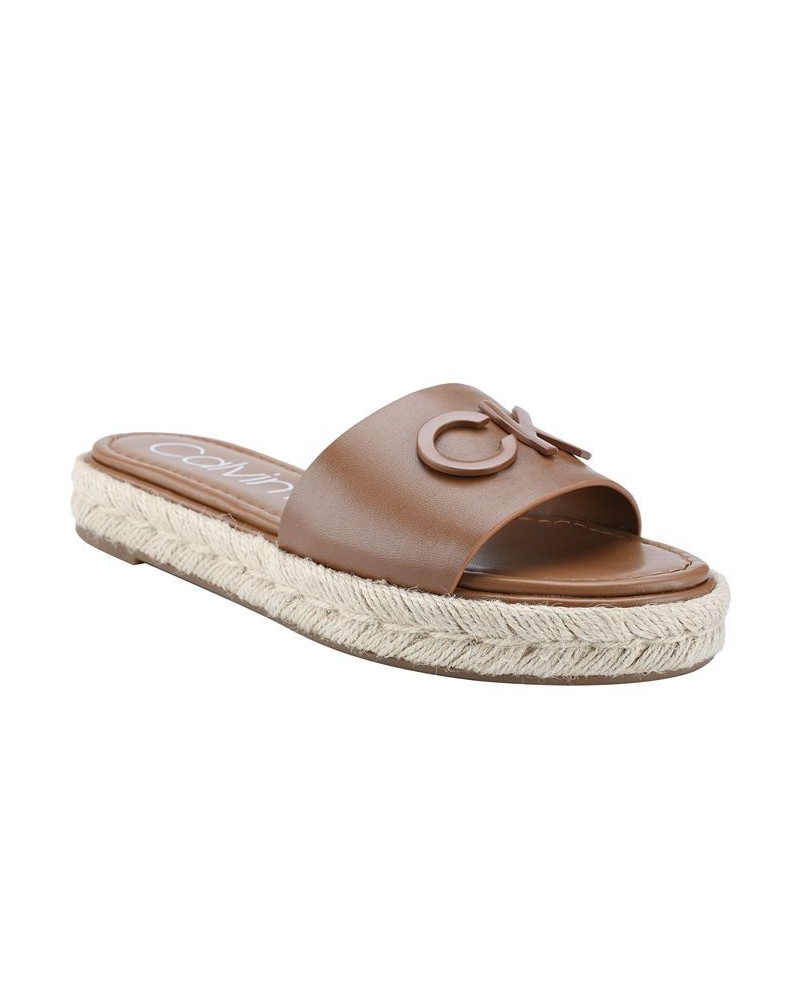 Women's Tasia Slide Sandals Brown $36.49 Shoes