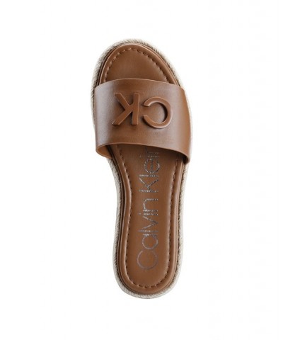 Women's Tasia Slide Sandals Brown $36.49 Shoes