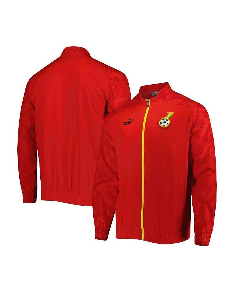 Men's Red Ghana National Team Pre-Match Raglan Full-Zip Training Jacket $46.00 Jackets