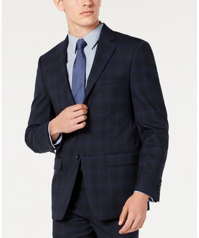 Men's Slim-Fit Wool Suit Separates Jacket Blue $74.10 Blazers