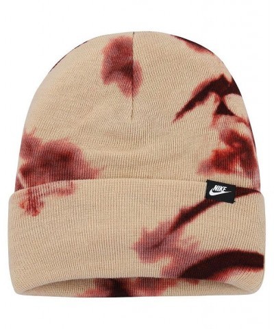 Men's Brown Allover Tie-Dye Cuffed Knit Hat $17.10 Hats