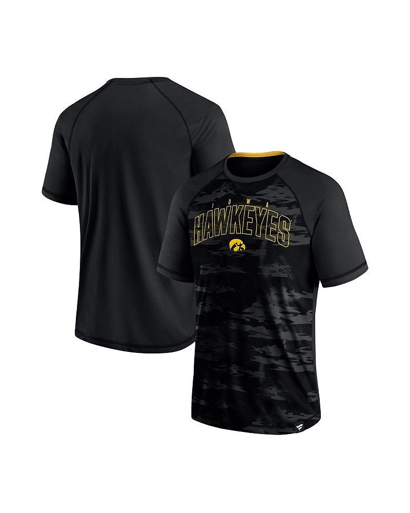 Men's Branded Black Iowa Hawkeyes Arch Outline Raglan T-shirt $25.19 T-Shirts