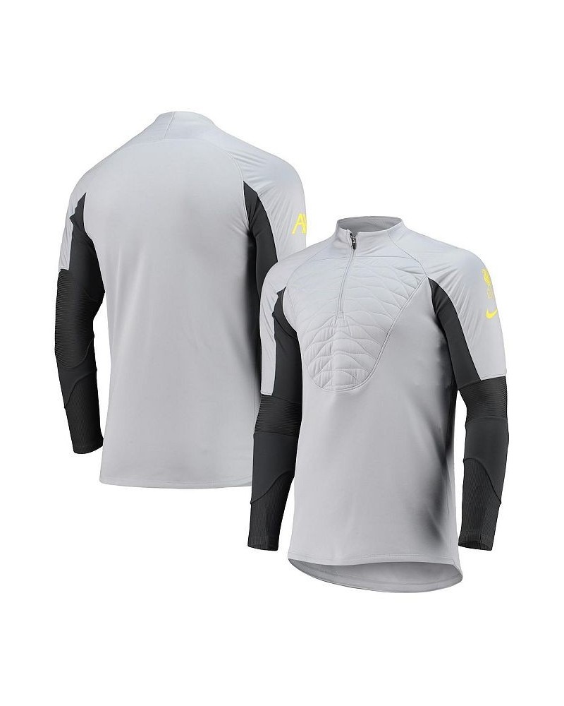 Men's Gray Liverpool Strike Drill Performance Raglan Quarter-Zip Jacket $36.30 Jackets