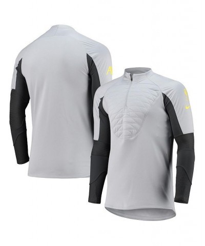 Men's Gray Liverpool Strike Drill Performance Raglan Quarter-Zip Jacket $36.30 Jackets