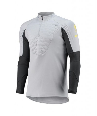 Men's Gray Liverpool Strike Drill Performance Raglan Quarter-Zip Jacket $36.30 Jackets