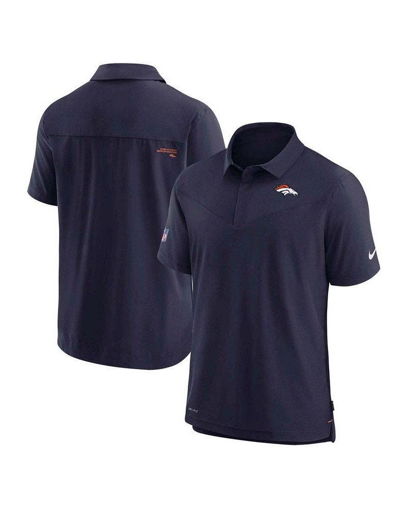 Men's Navy Denver Broncos Sideline UV Performance Polo Shirt $41.40 Polo Shirts